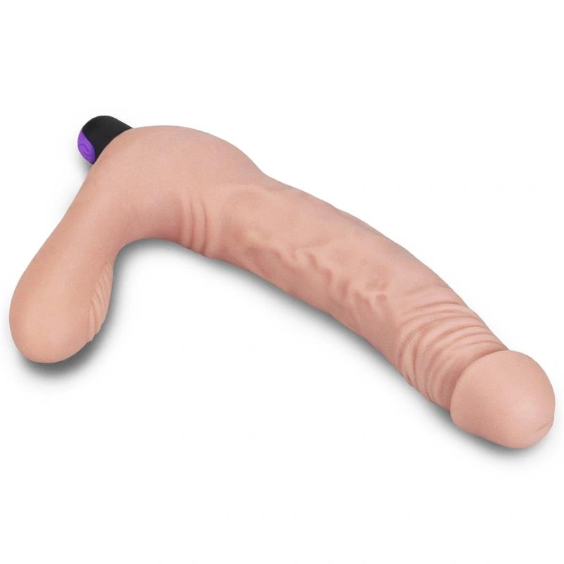 Strap on Rechargeable Joy Strapless, 10 Moduri Vibratii, Silicon, Natural 21 cm