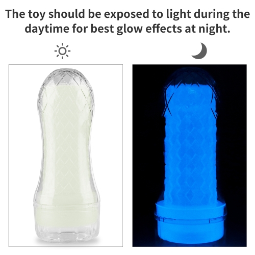 Masturbator Lumino Play, TPE, Alb, 20.5 cm