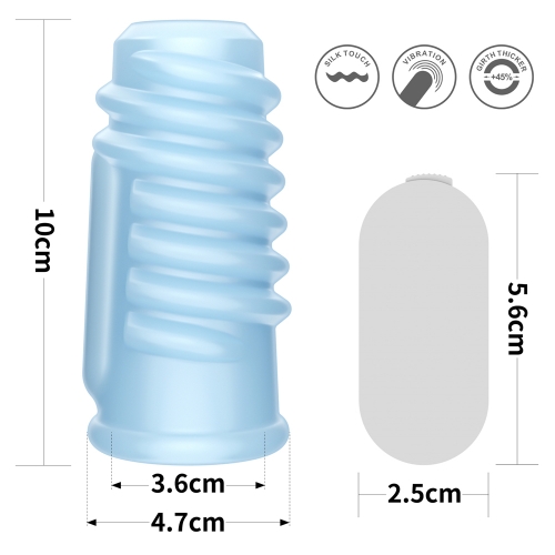 Manson Penis Knights Ring Spiral cu Vibratii, Albastru