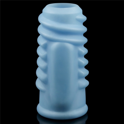 Manson Penis Knights Ring Spiral cu Vibratii, Albastru