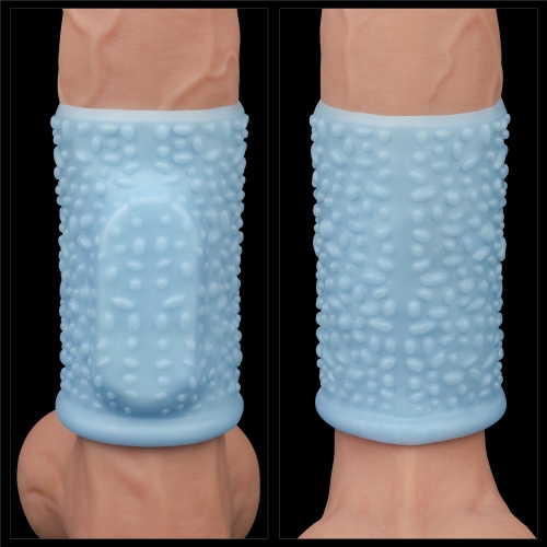 Manson Penis Knights Ring Drip cu Vibratii, Albastru