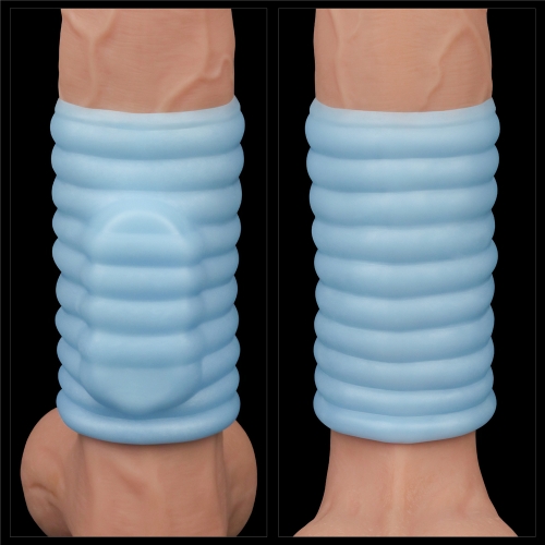Manson Penis Knights Ring Wave cu Vibratii, Albastru