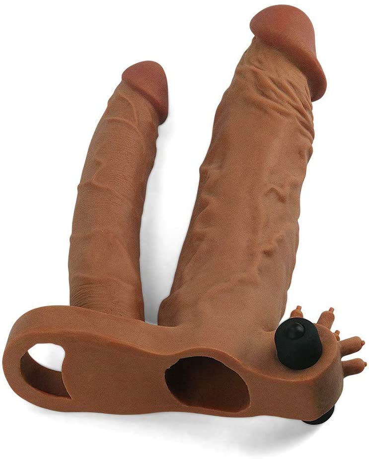 Manson Dublu Pleasure Vibrating X-Tender Add 5 cm Maro