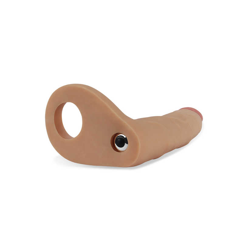 Strap On Inel cu Vibratii The Ultra Soft Double Natural 18 cm