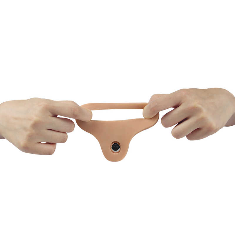 Strap On Inel cu Vibratii The Ultra Soft Double Natural 18 cm