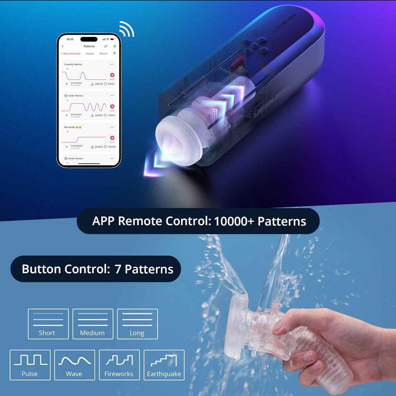 Masturbator Thrusting Lovense Solace Bluetooth Control, Free App
