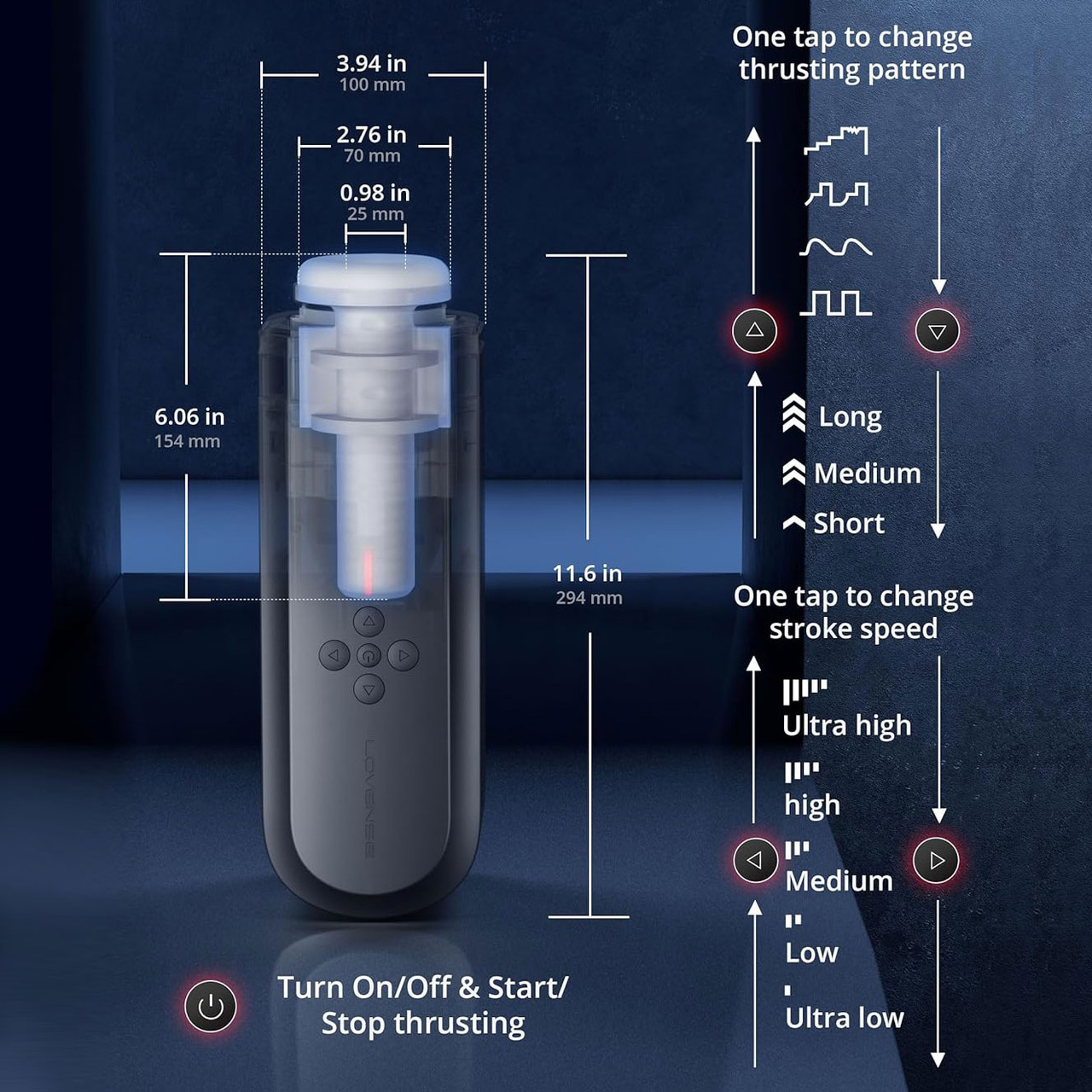 Masturbator Thrusting Lovense Solace Bluetooth Control, Free App