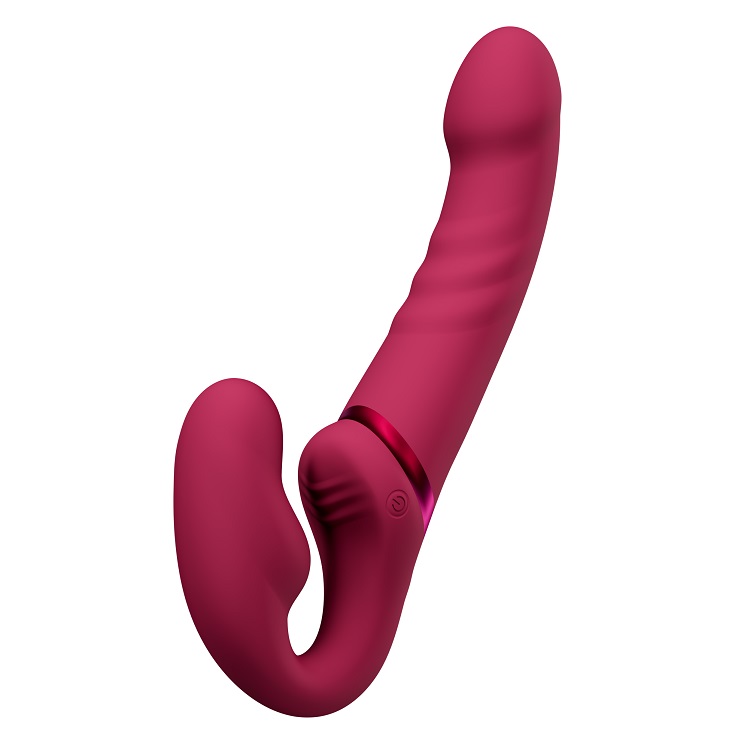 Strap-on Lovense Lapis Bluetooth Control, Free App, IPX7, Silicon, Rosu