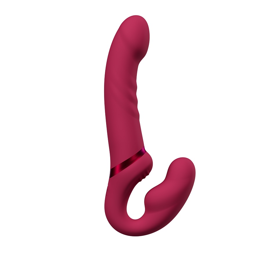Strap-on Lovense Lapis Bluetooth Control, Free App, IPX7, Silicon, Rosu