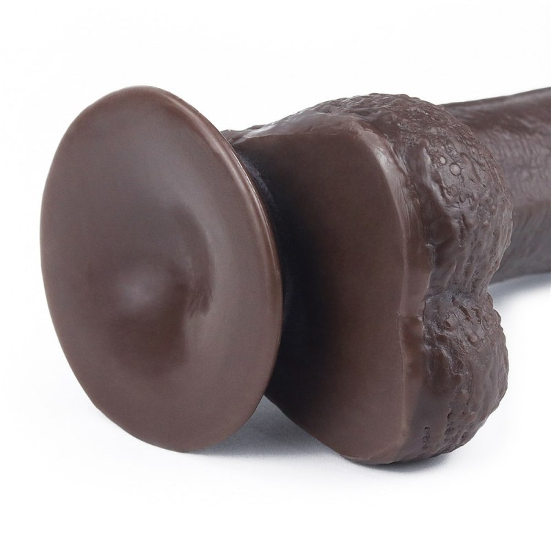 Dildo Realist Bendable Sliding-Skin Strat Dublu TPE Maro 17.5 cm