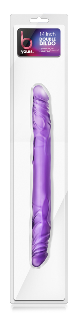 Dildo Dublu B Yours, PVC, Violet, 35 cm