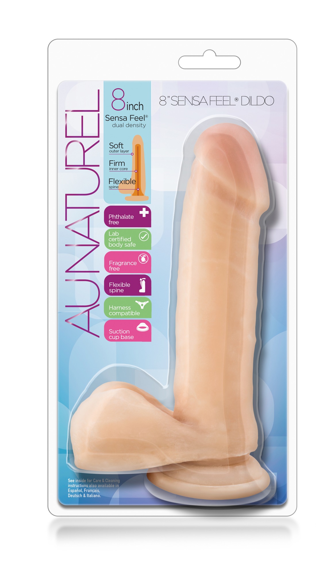 Dildo Au Naturel Sensa Feel TPE Dubla Densitate, 20.5 cm