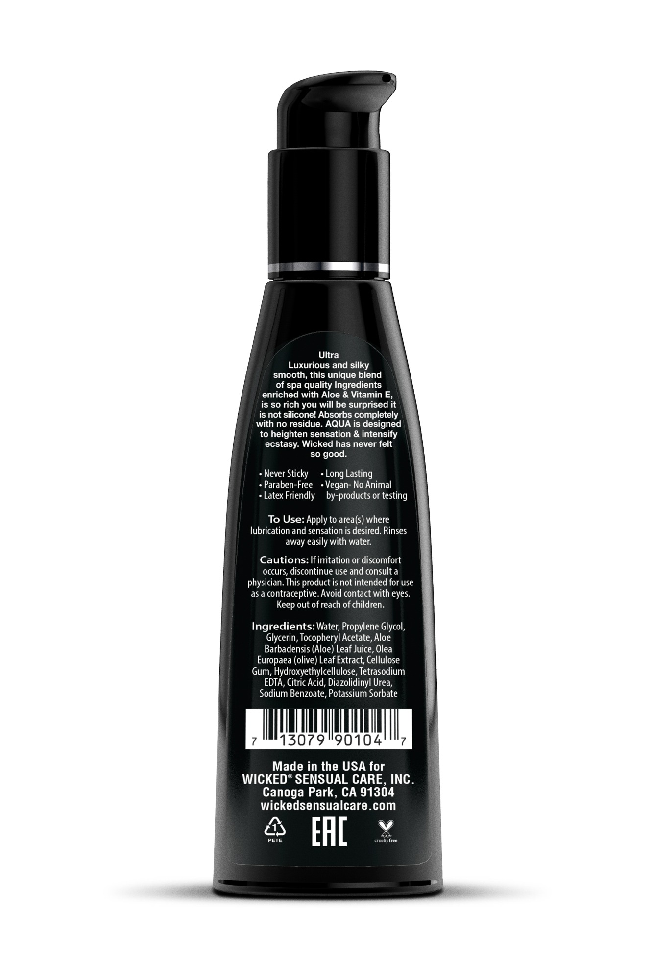 Lubrifiant pe Baza de Apa Wicked Aqua, 120 ml