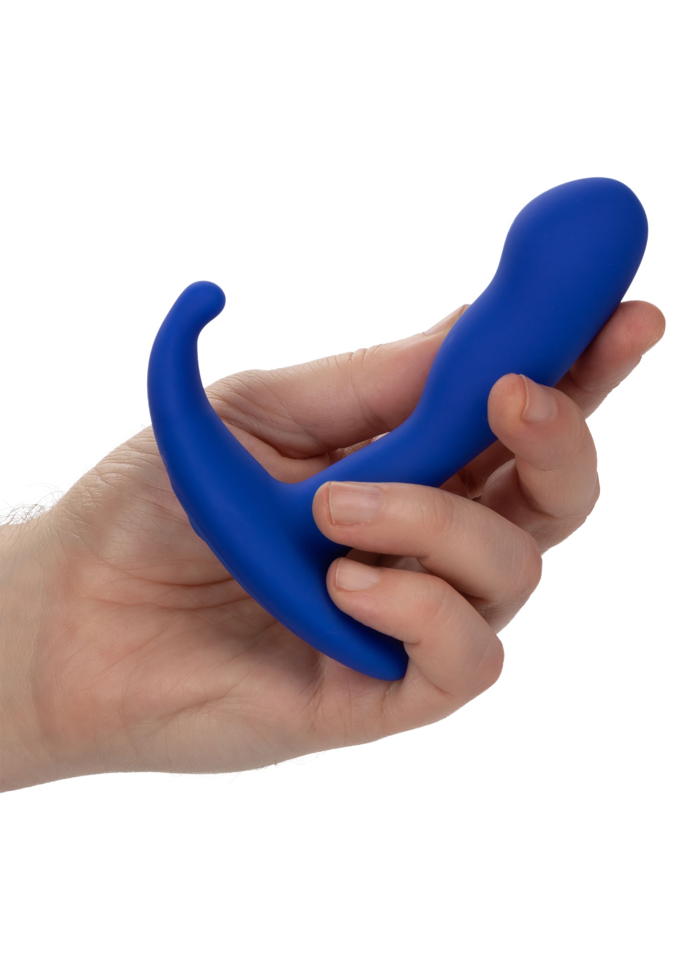Stimulator Anal Admiral Advanced Curved Probe, 10 Moduri Vibratii, Functie Memorie, Silicon, USB, Albastru, 12.5 cm