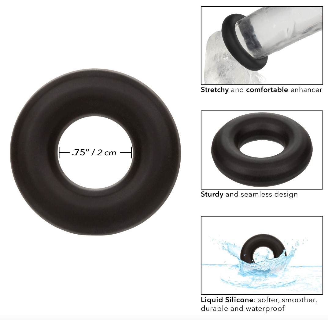 Inel Penis Alpha Prolong Medium, Silicon Lichid, Negru