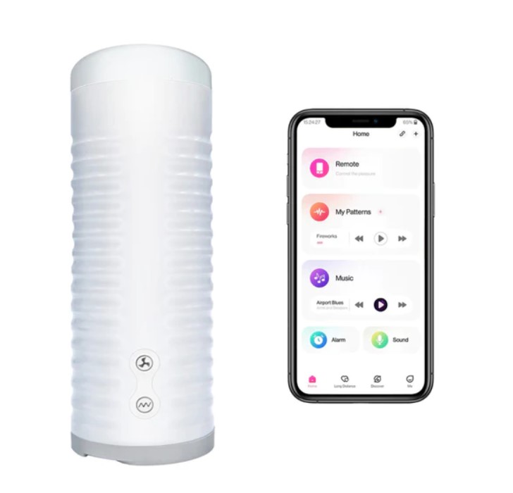 Masturbator Lovense Max 2, Bluetooth Control, Free App, Alb