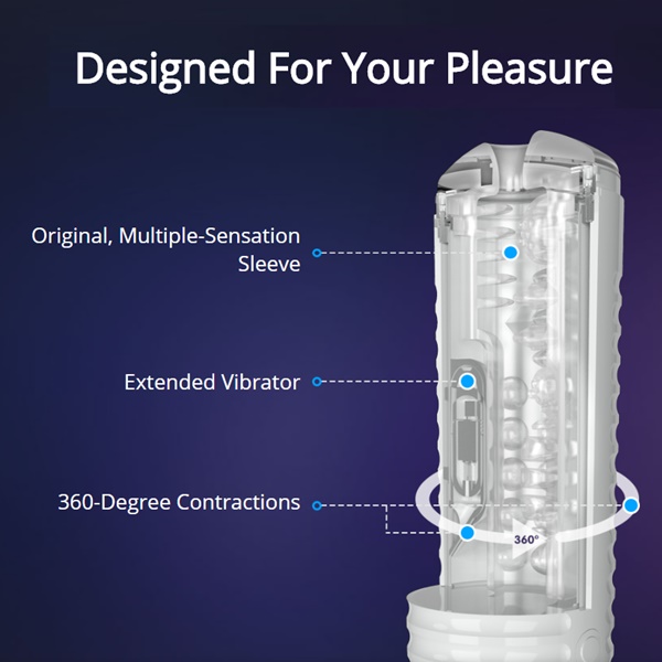 Masturbator Lovense Max 2, Bluetooth Control, Free App, Alb