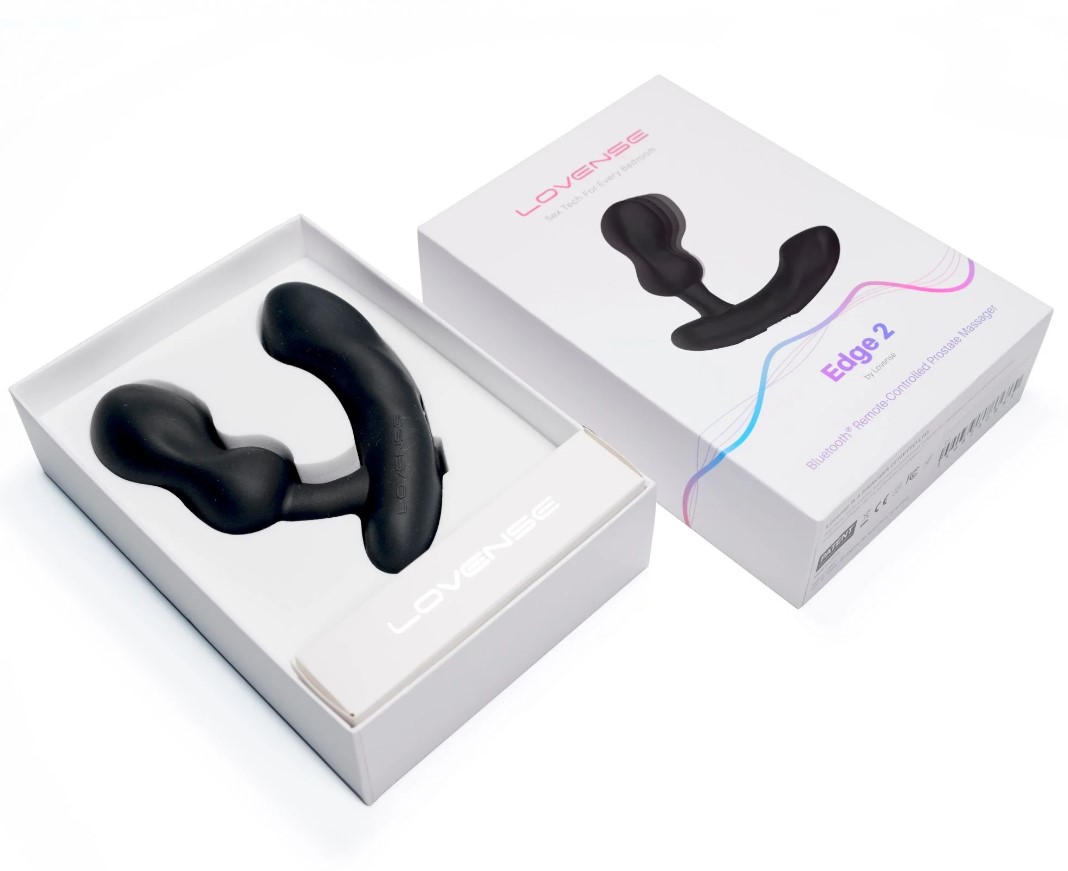 Stimulator Prostata Lovense Edge 2, Bluetooth Control, Free App, Silicon, Negru