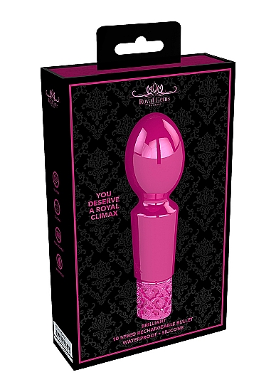 Vibrator Brilliant, 10 Moduri Vibratii, Silicon, USB, Roz 12 cm