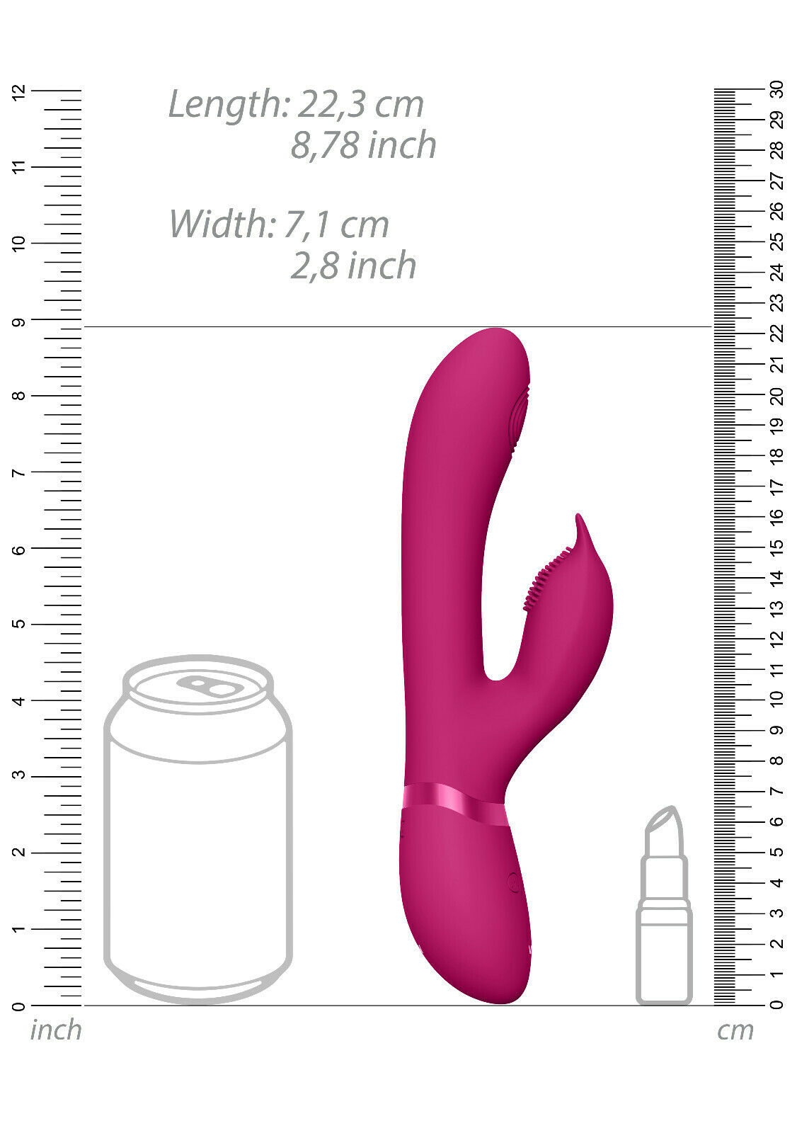 Vibrator Aimi Triple Action Vibrating Pulse-Wave Stimulator Silicon Roz 22.3 cm