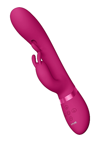 Vibrator Tama Tripe-Action, Wave&Vibrating G-Spot, Silicon, USB, Roz, 23.2 cm