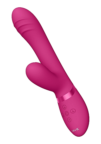 Vibrator Tani Triple Action Vibrating, Finger Motion, Pulse Wave, Silicon Roz 21.5 cm