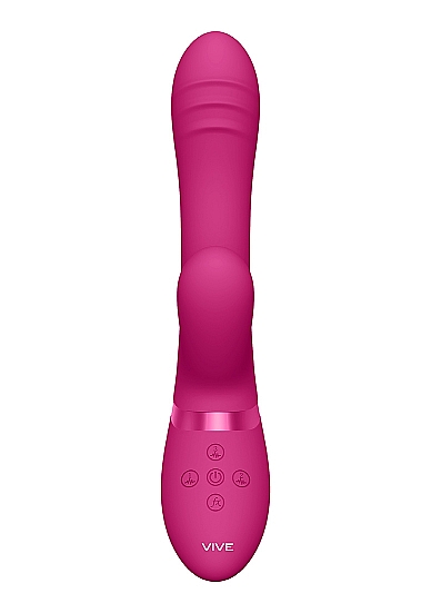 Vibrator Tani Triple Action Vibrating, Finger Motion, Pulse Wave, Silicon Roz 21.5 cm