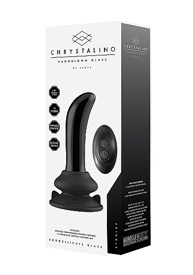Vibrator din Sticla Prickly, Remote Control, Ventuza Silicon Detasabila, 10 Moduri Vibratii, USB, 11 cm