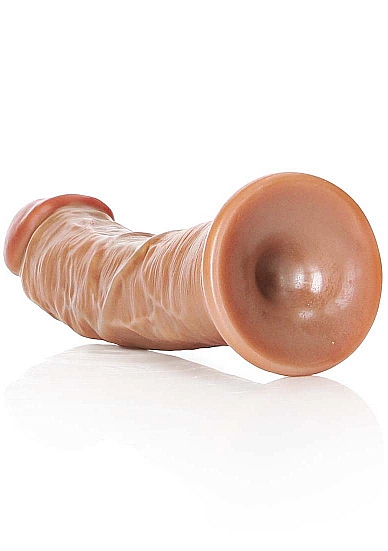 Dildo Realist cu Ventuza, PVC, Maro, 17.5 cm