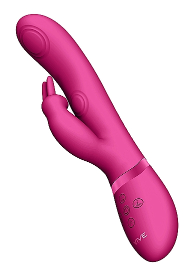 Vibrator Rabbit 3-in-1 May Dual Pulse-Wave Silicon USB Roz 22 cm