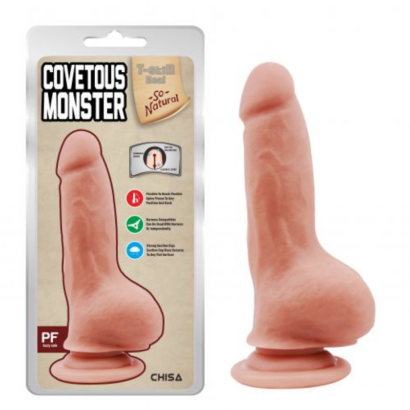 Dildo Realist Bendable Covetous Monster TPE Natural 18.5 cm