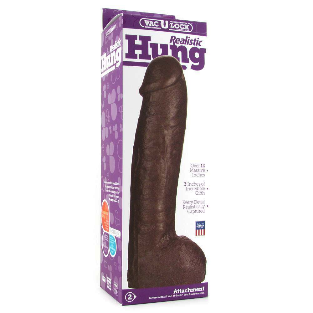 Dildo Atasament UltraSkyn Dual Density VAC-U-LOCK Chocolate 32 cm