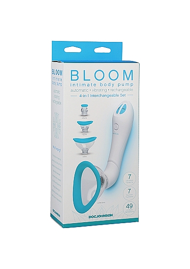 Pompa Bloom Intimate Body 4 Accesorii Vibrating&Sucking Alb/Albastru