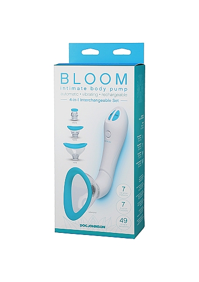 Pompa Bloom Intimate Body 4 Accesorii Vibrating&Sucking Alb/Albastru