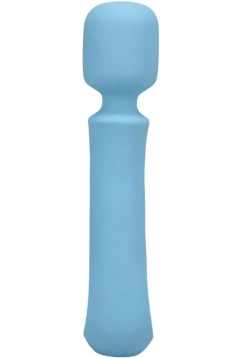 Vibrator Masaj Euphoria, 10 Moduri Vibratii, Silicon, USB, Albastru Deschis, 17.1 cm