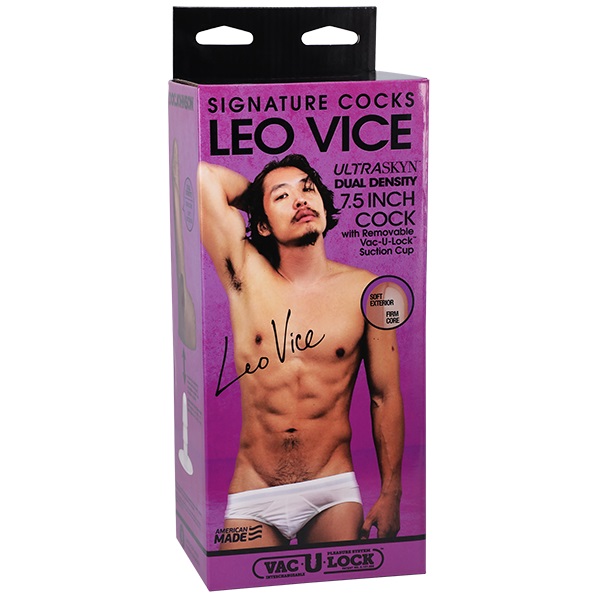 Dildo Realist Leo Vice, Ultraskyn, Dual Density, Vac-U-Lock, Caramel, 19.1 cm