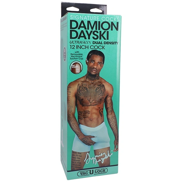 Dildo Realist Damion Dayski, Ultraskyn, Dual Density, Vac-U-Lock, Ciocolatiu, 30.5 cm