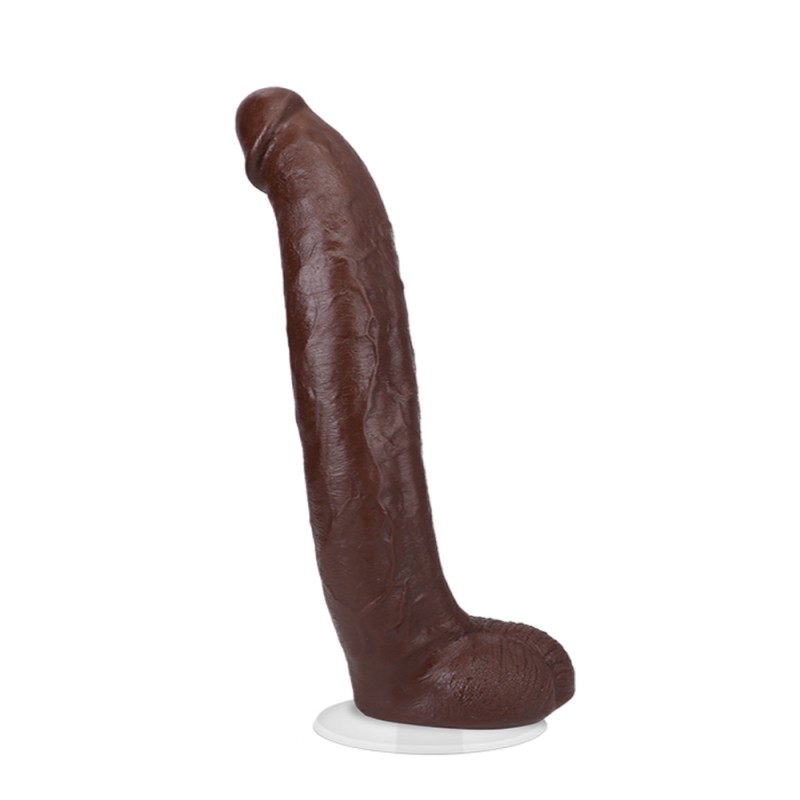 Dildo Realist Brickzilla, Ultraskyn, Dual Density, Vac-U-Lock, Ciocolatiu, 33 cm