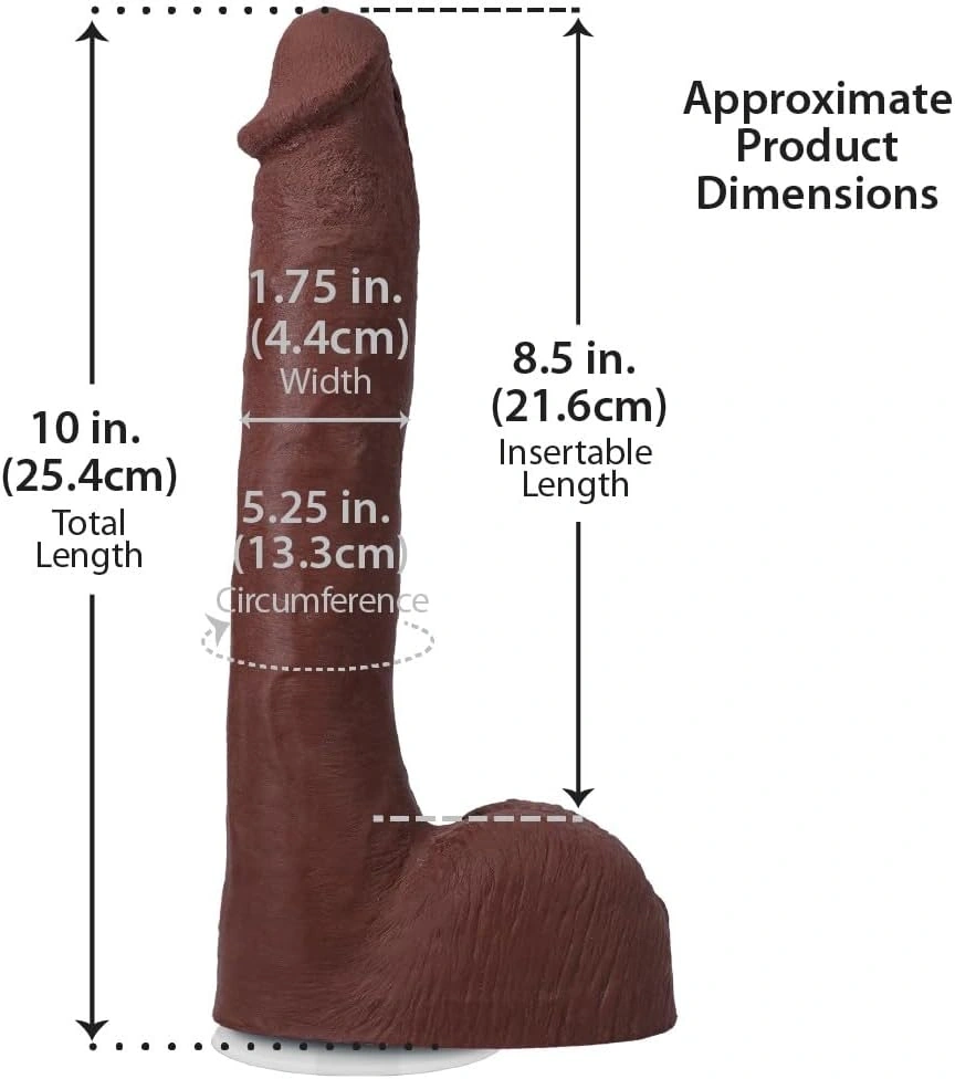 Dildo Realist Pressure, Ultraskyn, Dual Density, Vac-U-Lock, Maro, 25.4 cm