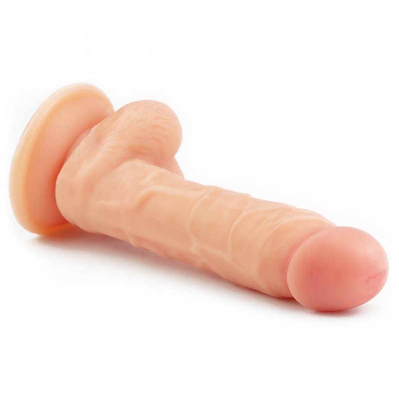 Dildo Realist cu Ventuza Ultra Soft Dude Natural 20.5 cm