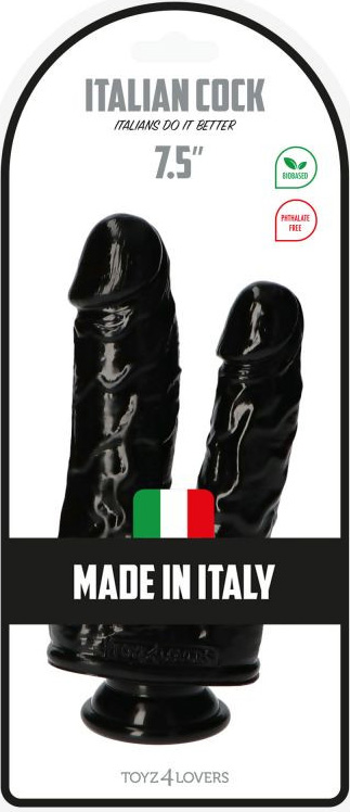 Dildo Dublu Italian Cock Black 21 cm