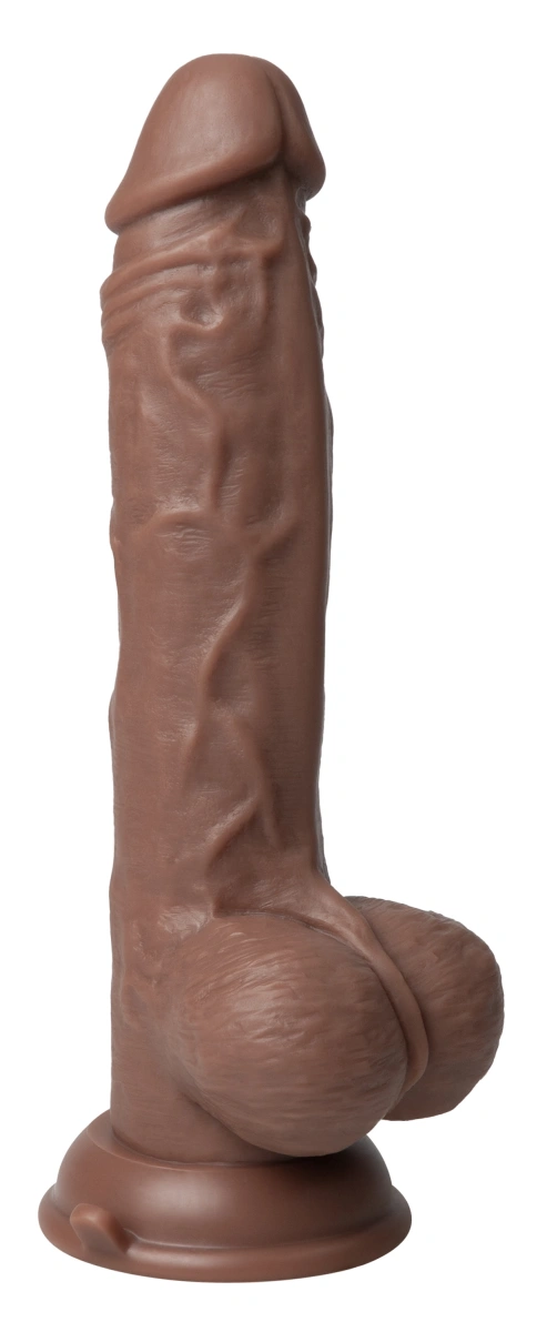 Vibrator Realist Thruster Baller FemmeFunn, Remote Control, 10 Moduri Vibratii, 3 Viteze Impingere, Silicon Lichid, USB, Maro, 22.3 cm