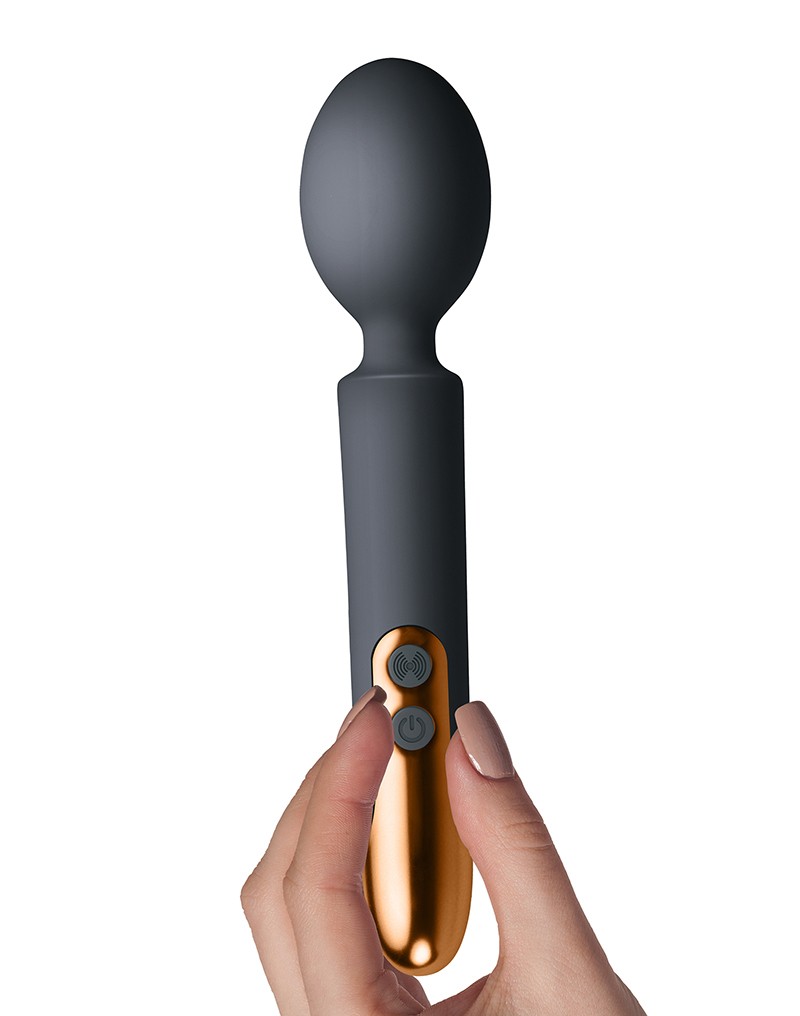 Vibrator Wand Oriel 10 Moduri Vibratii Silicon USB Negru 21.2 cm