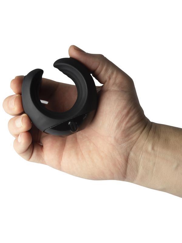 Masturbator C-Shape Echo, 10 Moduri Vibratii, Silicon, Negru