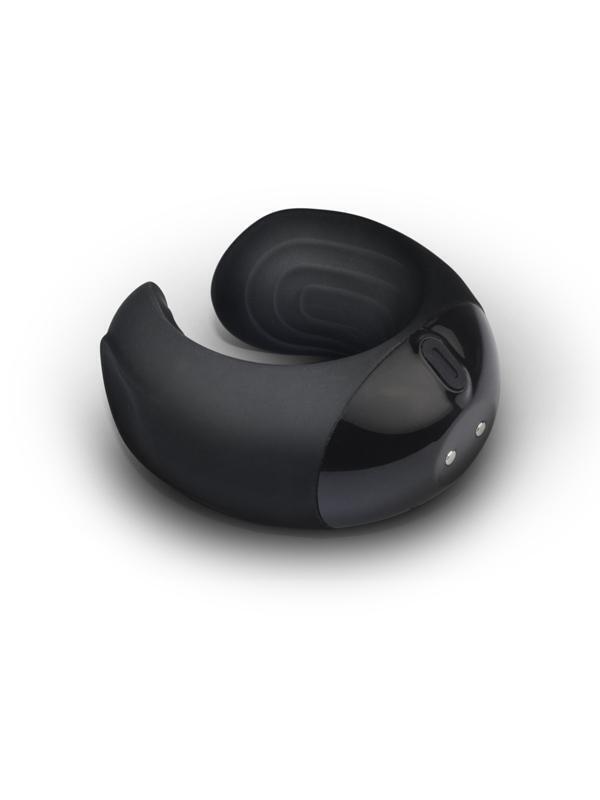 Masturbator C-Shape Echo, 10 Moduri Vibratii, Silicon, Negru