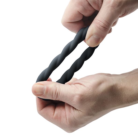 Inel de Penis Twist, Silicon Lichid, Negru