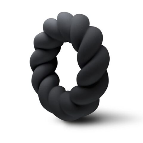 Inel de Penis Twist, Silicon Lichid, Negru