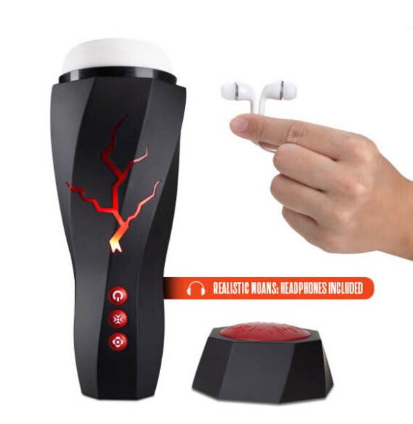 Masturbator Storm, 7 Moduri Vibratii,7 Moduri Suctiune, TPE, USB, 28.5 cm