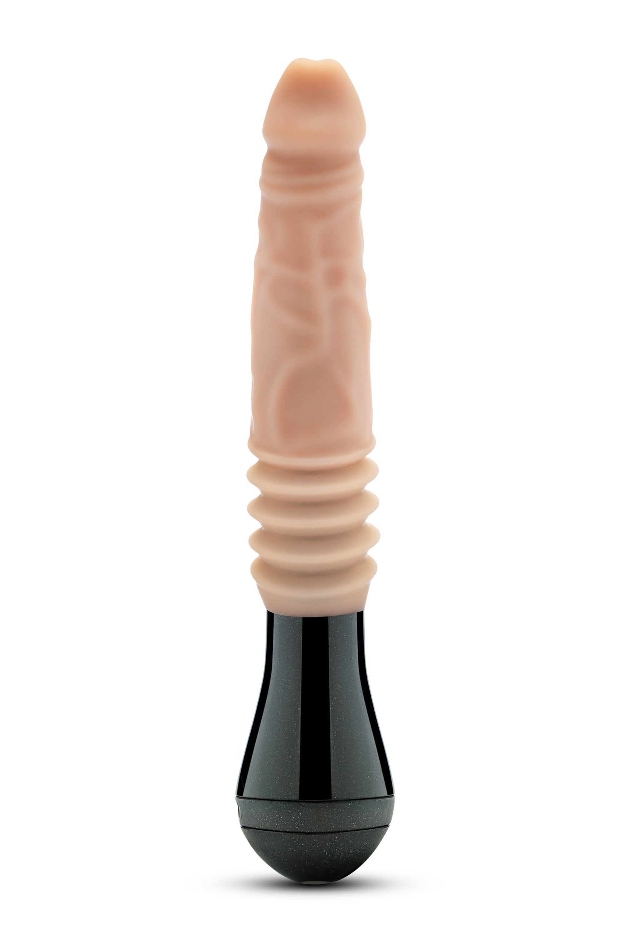 Vibrator Dr. Knight Thrusting, Gyrating&Vibrating, 3 Viteze, Silicon, USB, Natural, 26.6 cm