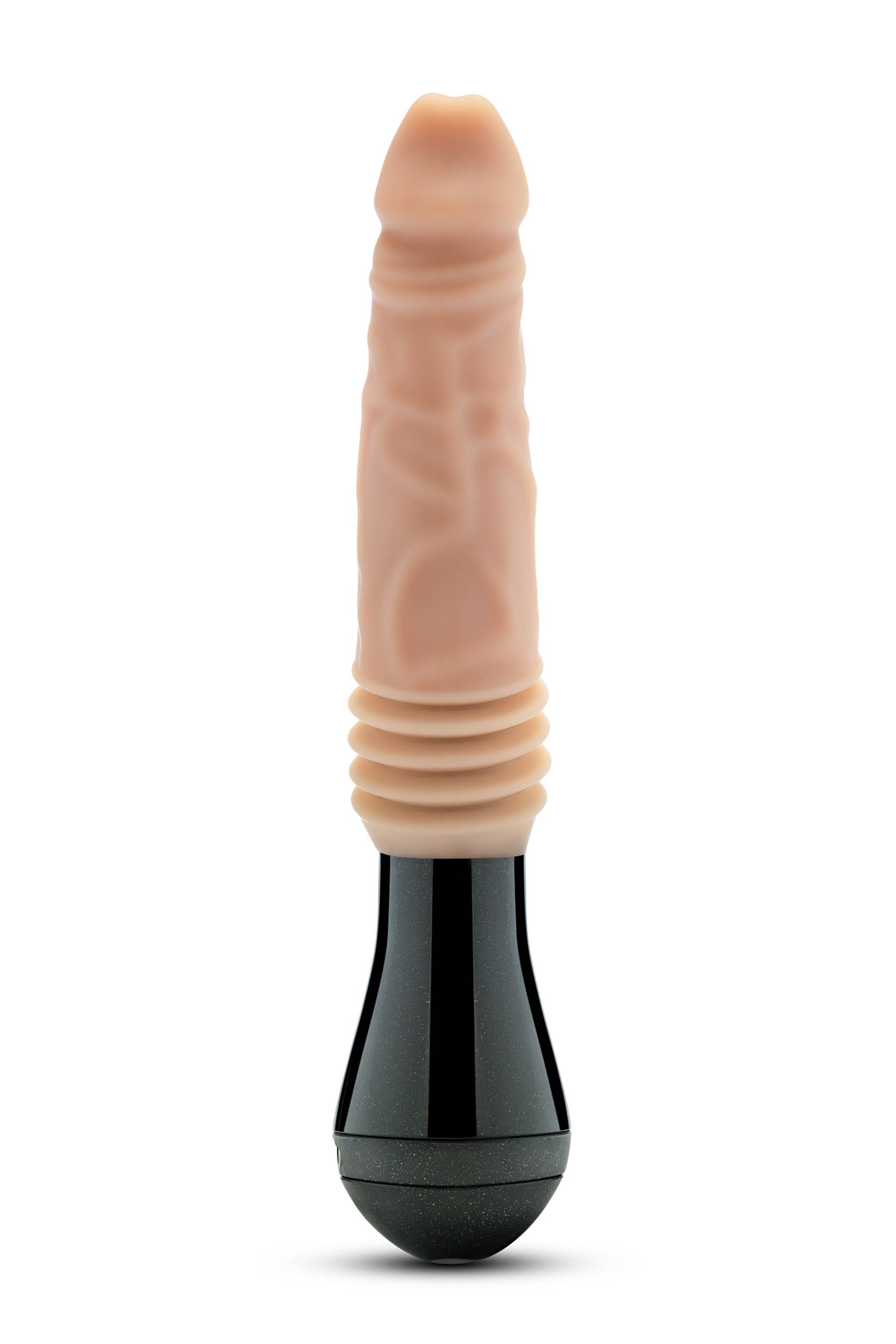 Vibrator Dr. Knight Thrusting, Gyrating&Vibrating, 3 Viteze, Silicon, USB, Natural, 26.6 cm